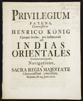 Thumbnail - Privilegium patens, commissario Henrico König Ejusque sociis